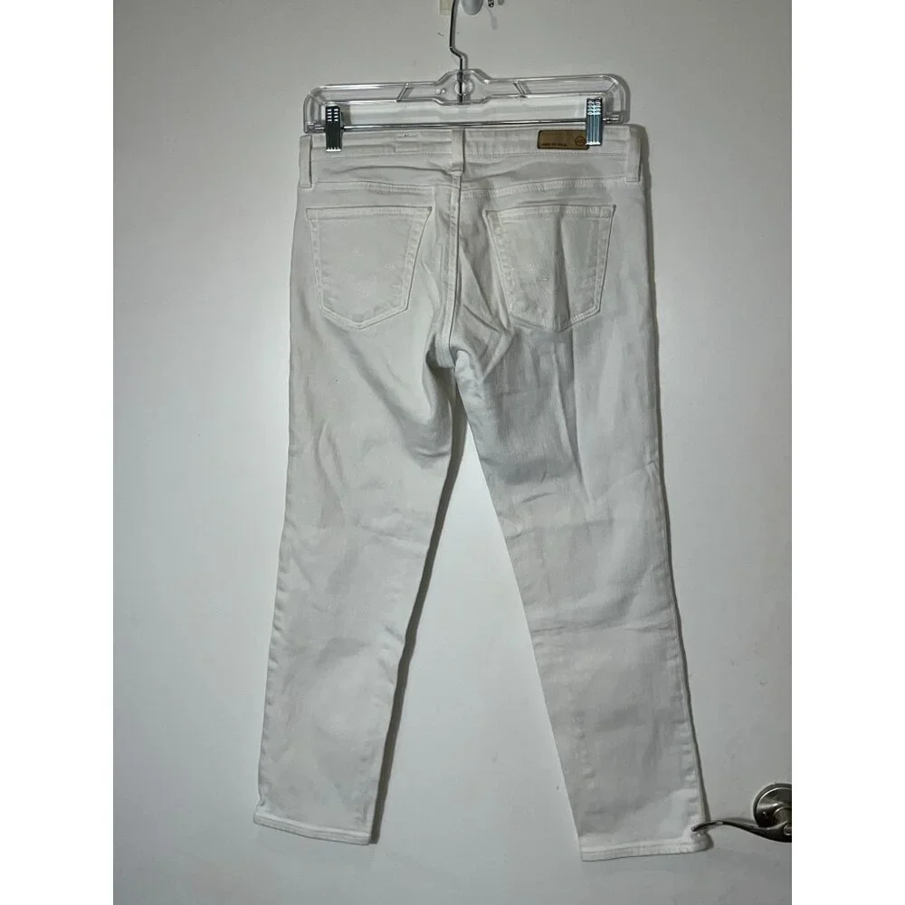 AG Adriano Goldschmied The Stilt Cigarette Jean Crop White Jeans Size 27 Womens